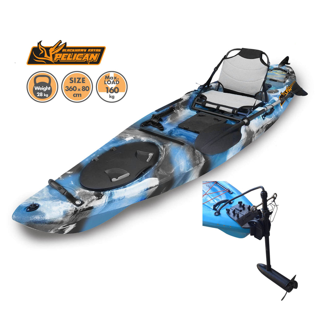 Pelican Motorized Fishing Kayak Navy Blackhawk Outdoor