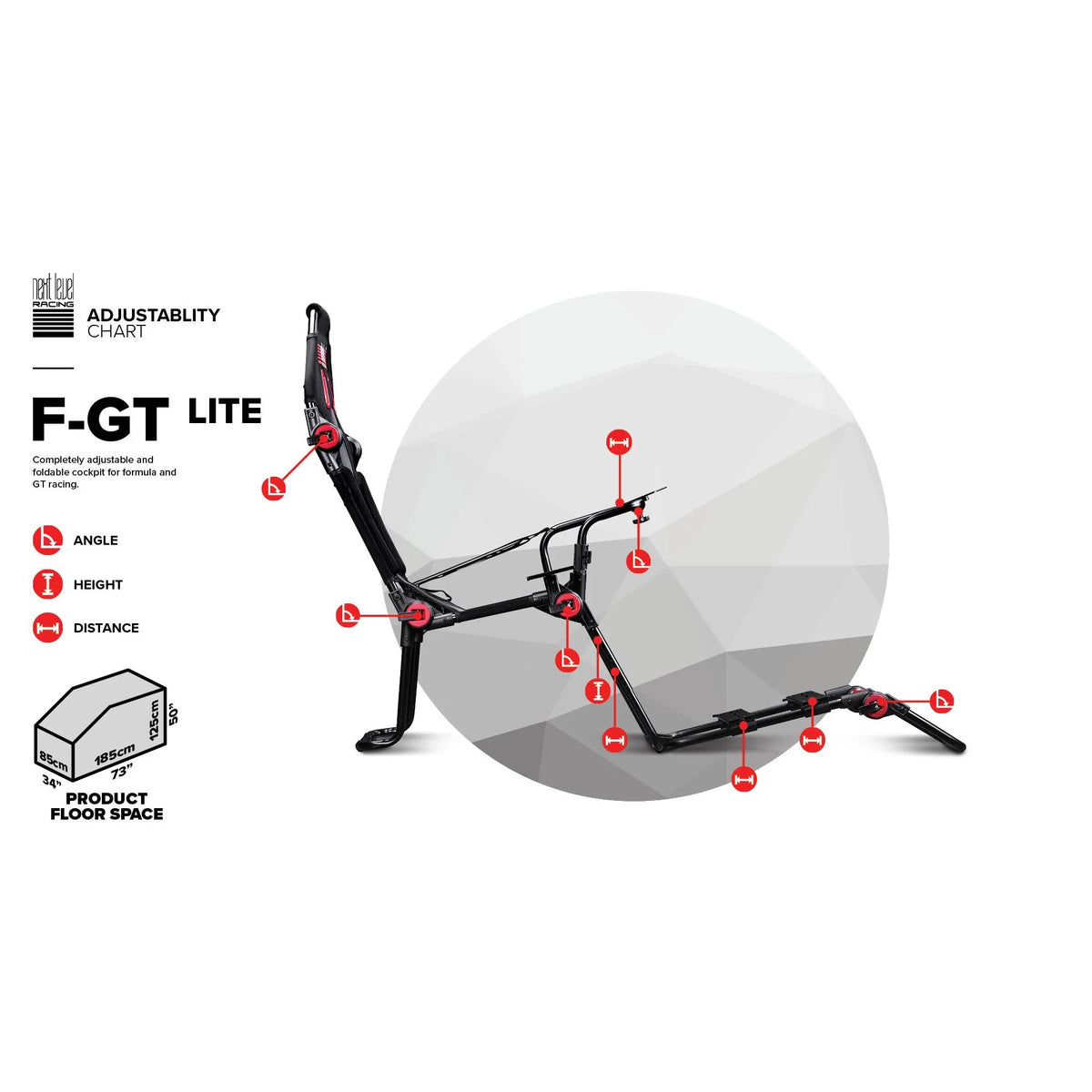 Next Level Racing F-GT Lite Foldable Simulator Cockpit