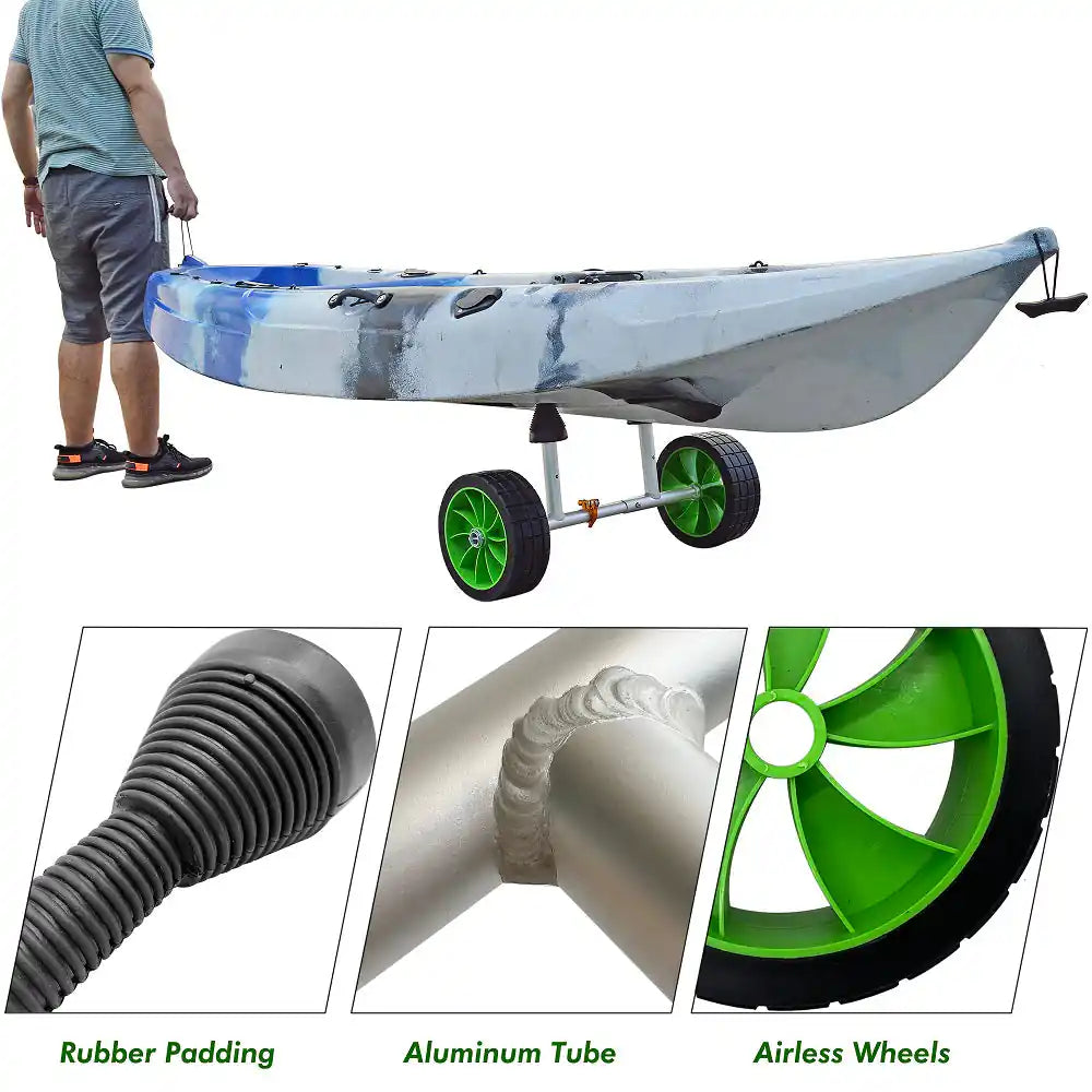 Blackhawk Adjustable Aluminum Scupper Kayak All-Terrain Wheels Cart - Blackhawk International