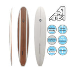 AREA51 Fun Mal 7' - 8'6 Surfboard Bamboo - Blackhawk International