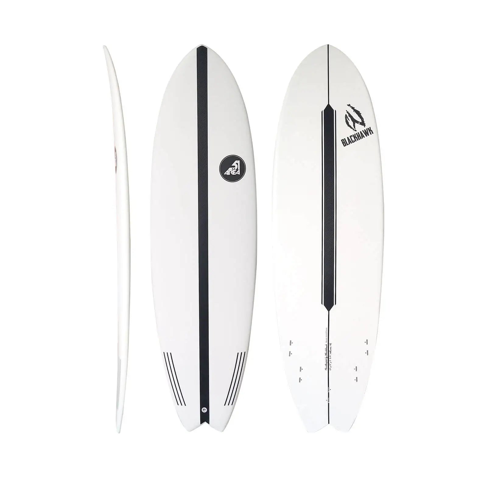 AREA51 Pod Fish 6'- 7'4 Surfboard White - Blackhawk International