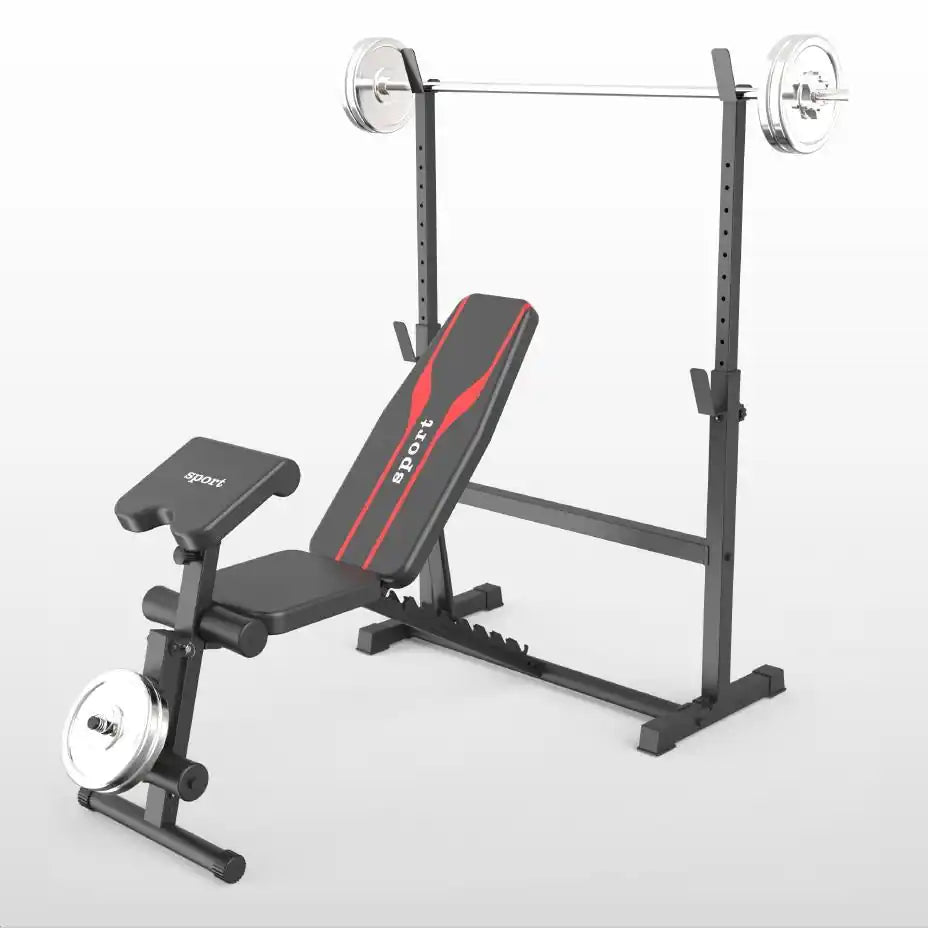 Blackhawk Home Gym Bench with Barbell Press Stand - Blackhawk International