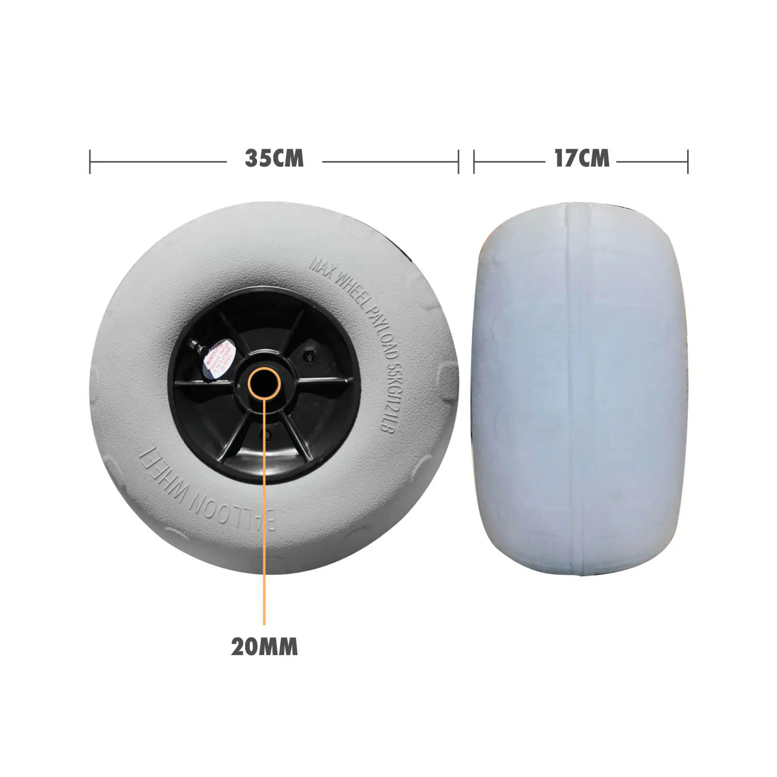Blackhawk 12" Heavy-Duty Large Beach Balloon Replacement Wheels (Pair) - Blackhawk International