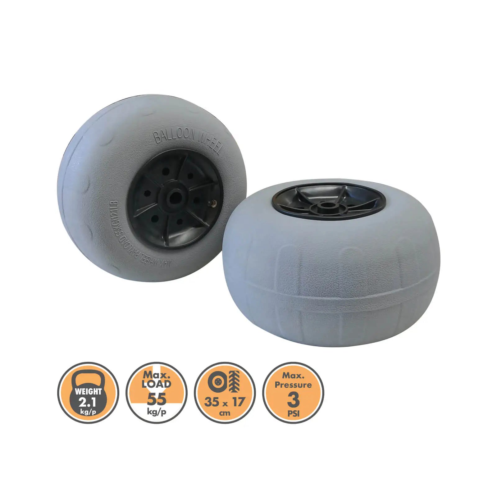 Blackhawk 12" Heavy-Duty Large Beach Balloon Replacement Wheels (Pair) - Blackhawk International
