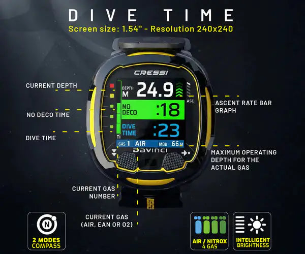 Cressi Da Vinci Wrist Diving Computer  