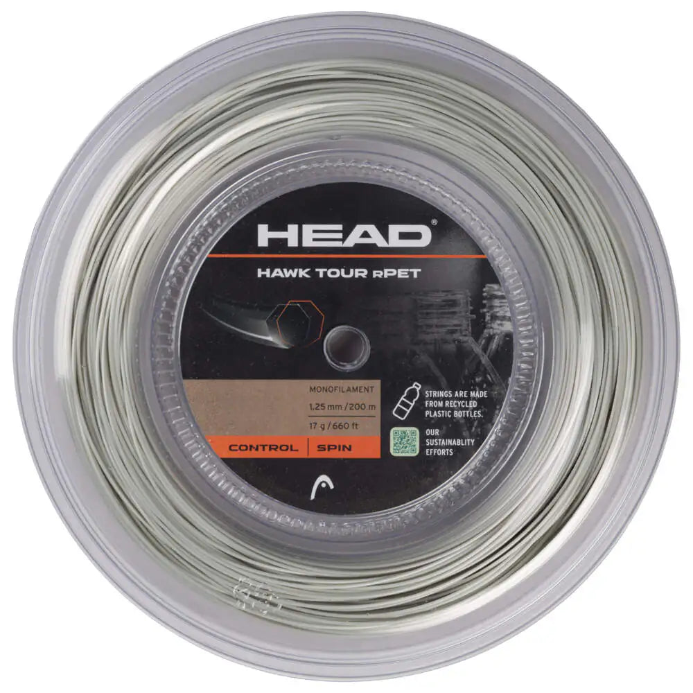 HEAD Hawk Tour rPET 200m Tennis Strings Reel - Blackhawk International