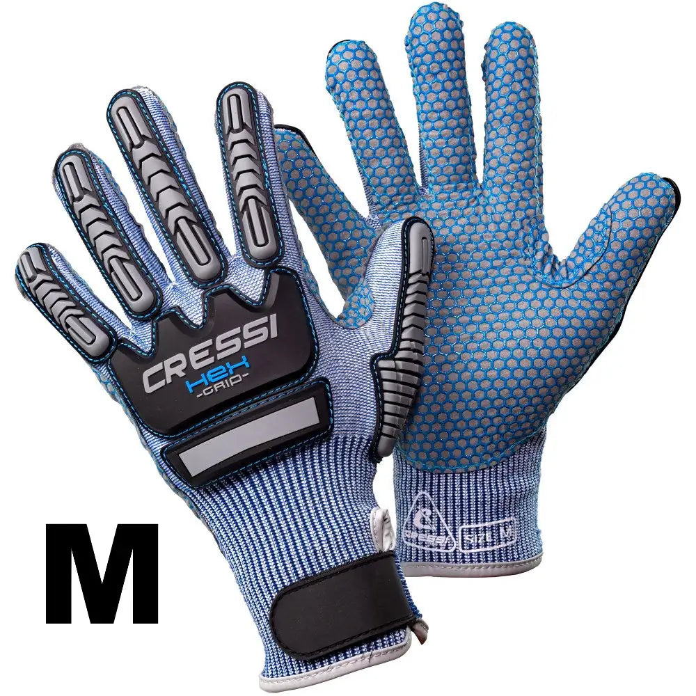 Cressi Hex Grip Cut Resistant Gloves Blue - Blackhawk International