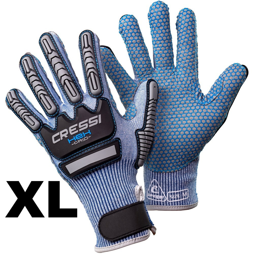 Cressi Hex Grip Cut Resistant Gloves Blue