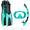 Cressi Musa Explorer Mask +  Scilla Dry Snorkel + Tonga Fin Set Aqua - Blackhawk International