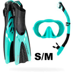 Cressi Musa Explorer Mask +  Scilla Dry Snorkel + Tonga Fin Set Aqua