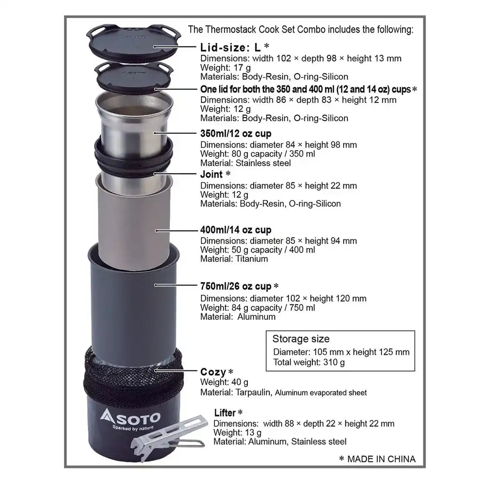 Soto Thermostack Cook Set Combo - Blackhawk International