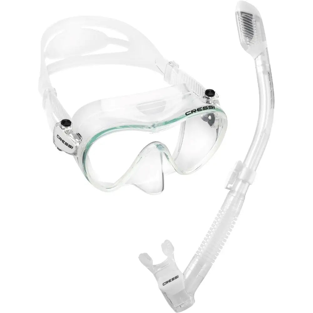Cressi F1 Frameless Mask + Supernova Dry Snorkel Set - Blackhawk International