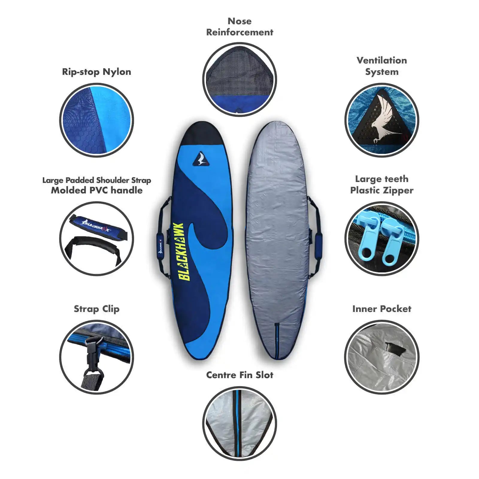 Blackhawk Outdoor 2.5D-Fit Premium Surfboard Travel Bag - Blackhawk International