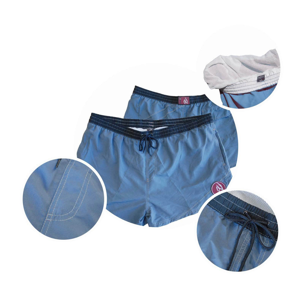 Mens Swim Beach Shorts Grey Blue BHACAPBS6 - Blackhawk International