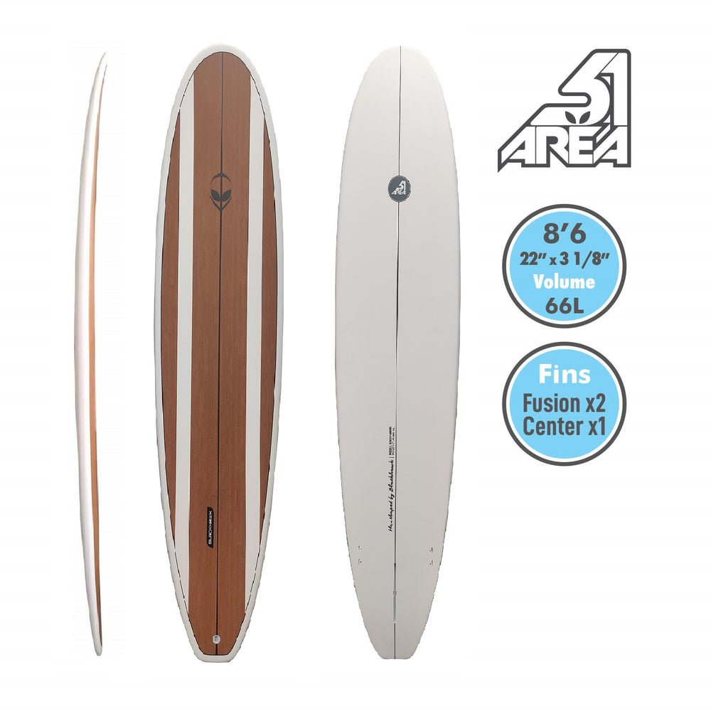 AREA51 Fun Mal 7' - 8'6 Surfboard Bamboo - Blackhawk International