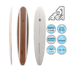 AREA51 Fun Mal 7' - 8'6 Surfboard Bamboo - Blackhawk International