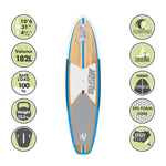 10'6" Bondihawk All-Rounder Bamboo Blue SUP Package - Blackhawk International