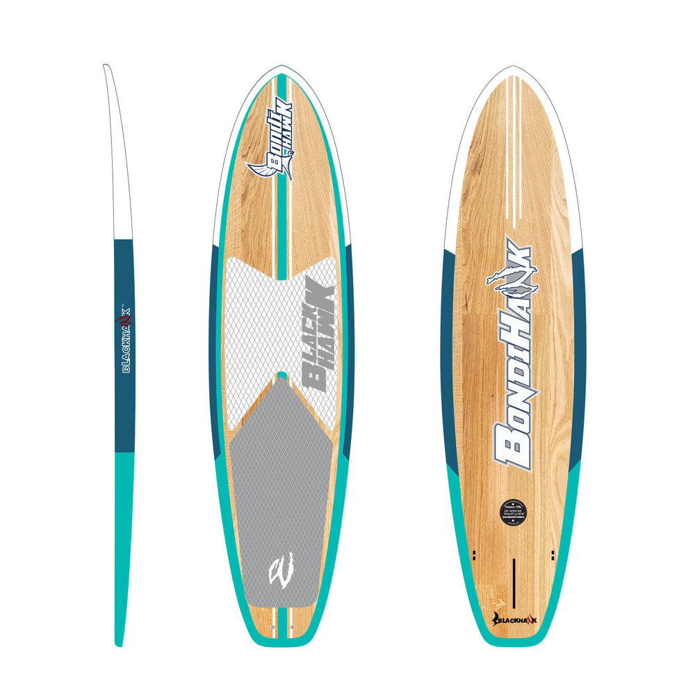 11'6" Bondihawk All-Rounder Bamboo Aqua SUP Package - Blackhawk International