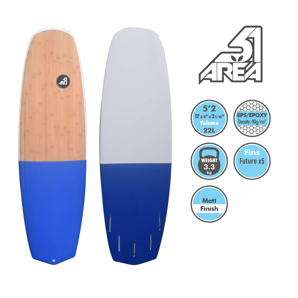 BLACKHAWK AREA51 EPS/EPOXY 5'-5'6 Shortboard Wakeboard - Blackhawk International