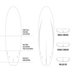 AREA51 Pod Fish 6'- 7'4 Surfboard White - Blackhawk International