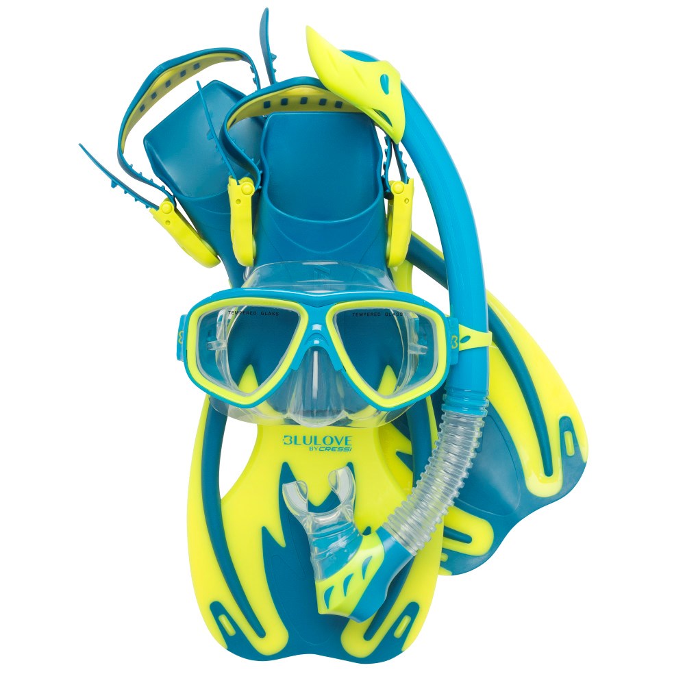 Cressi Rocks Junior Snorkeling Set Blue/Lime - Blackhawk International